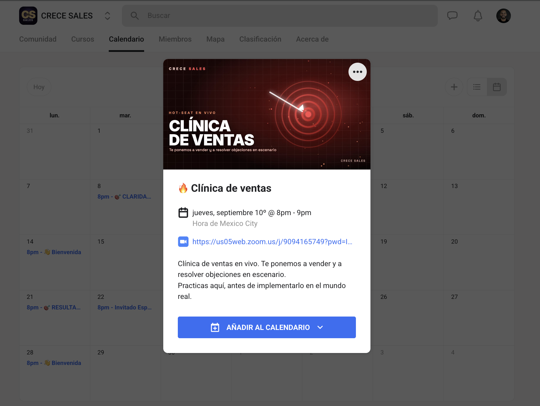 Clínica de ventas en vivo