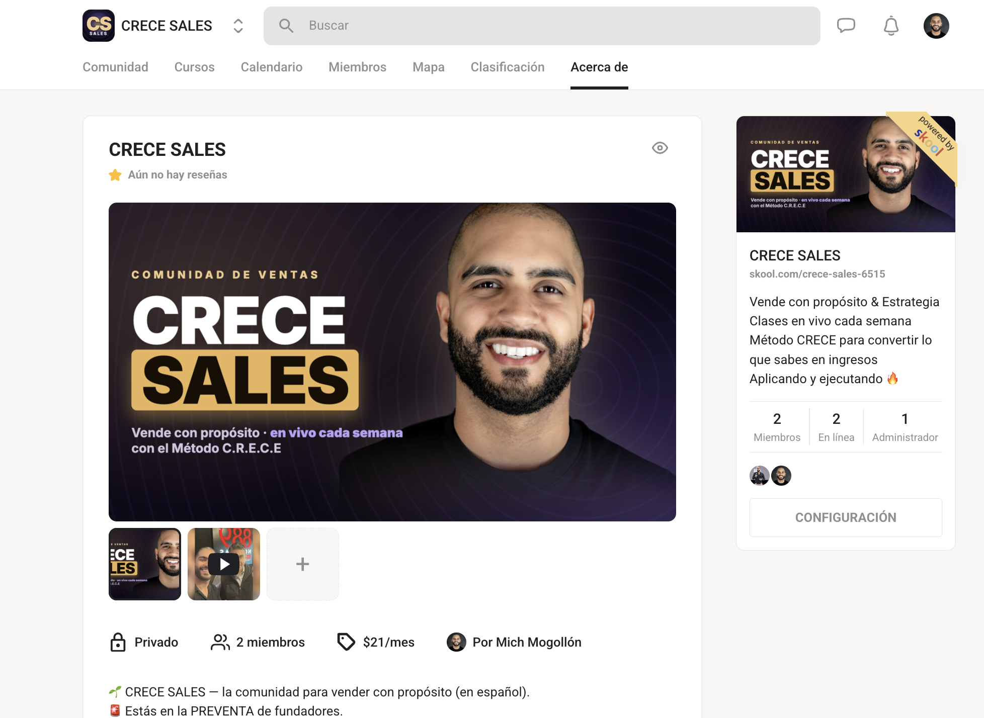Comunidad CRECE SALES en Skool
